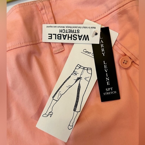 Larry Levine Soft Stretch Career Crop Pants Peach Capris Size 16  NWT - Picture 7 of 13